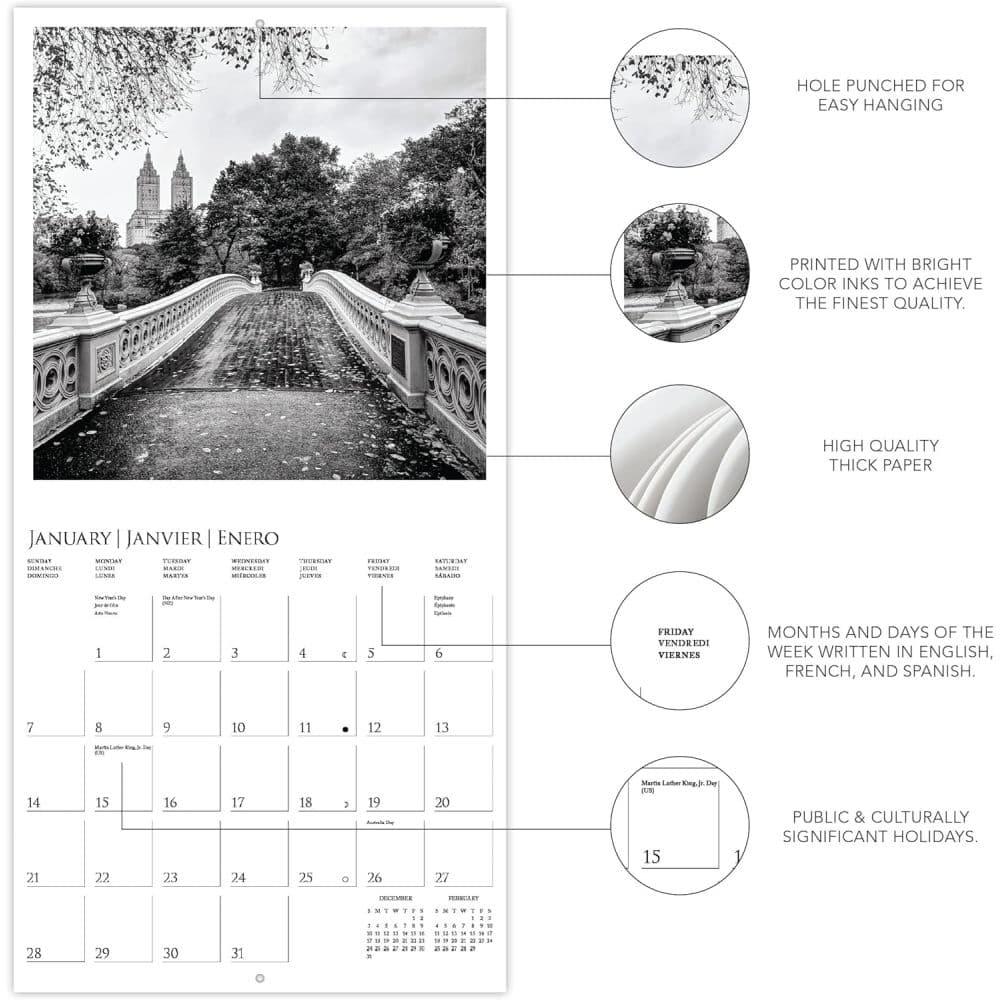 New York B&amp;W 2024 Wall Calendar Fourth Alternate Image width=&quot;1000&quot; height=&quot;1000&quot;