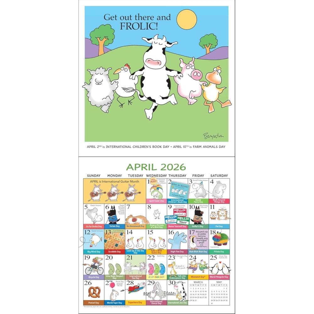 Every Days a Fabulous Holiday 2026 Wall Calendar by Sandra Boynton Third Alternate Image
