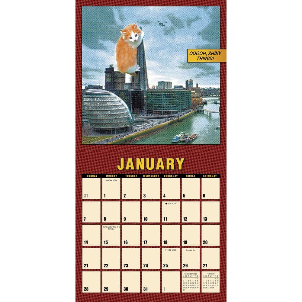 Catzilla 2024 Mini Wall Calendar