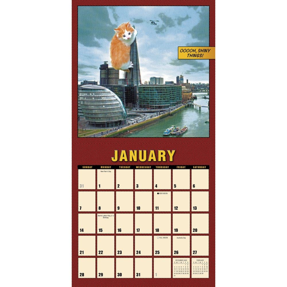 Catzilla 2024 Mini Wall Calendar Alternate Image 2
