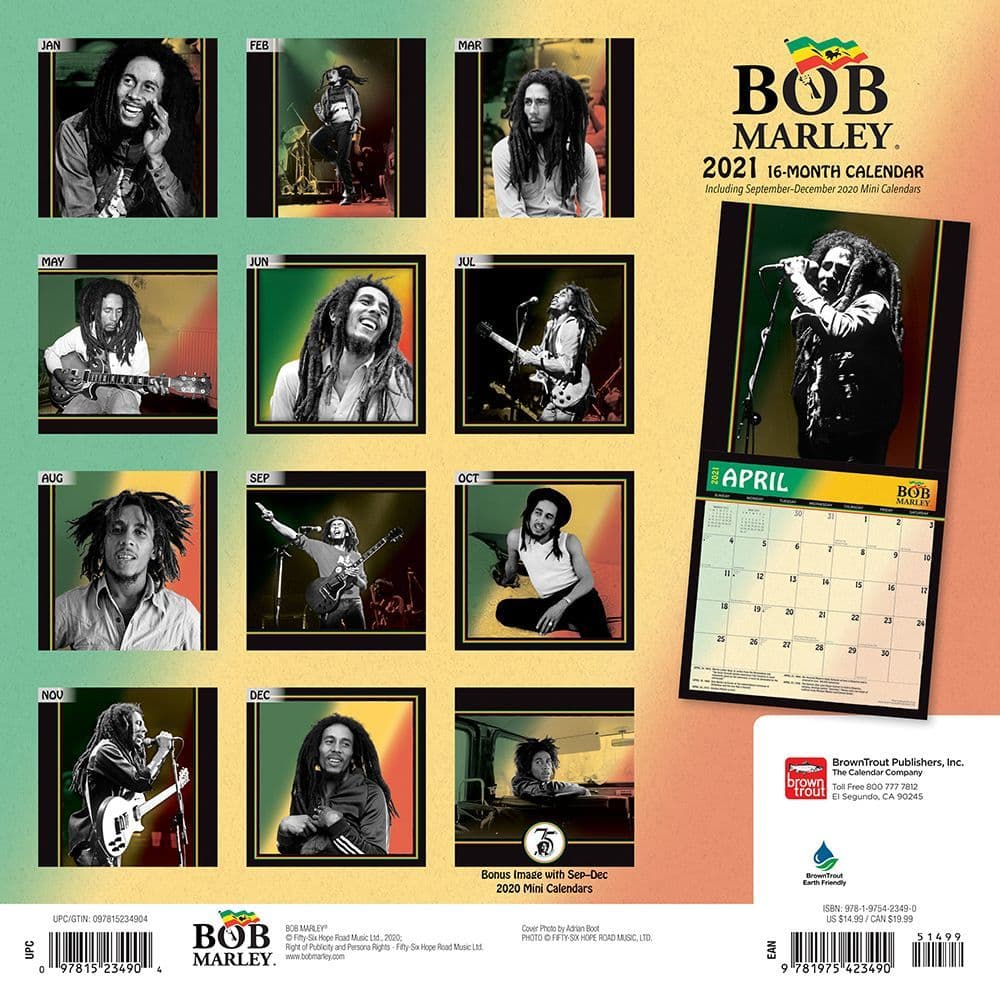 Bob Marley Wall Calendar