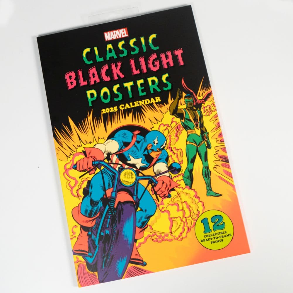 Marvel Classic Black Light Poster 2025 Wall Calendar Second Alternate Image