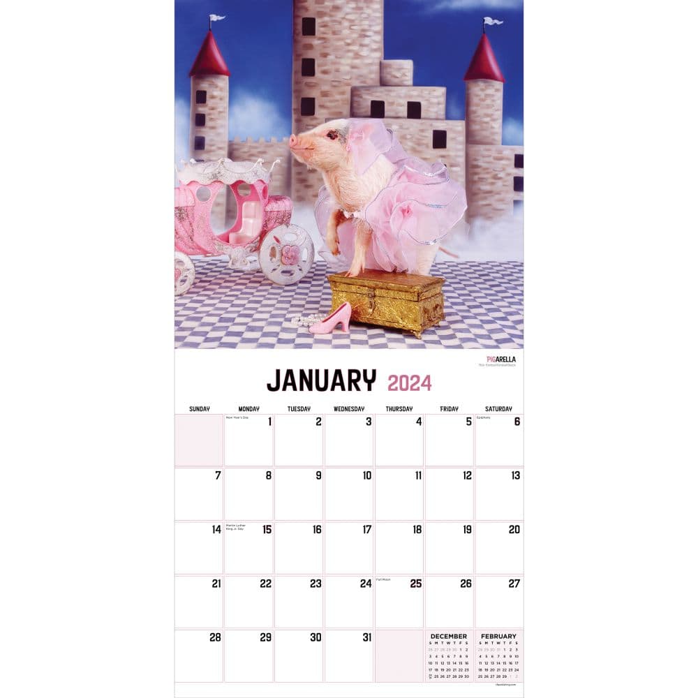 Playful Pigs 2024 Wall Calendar