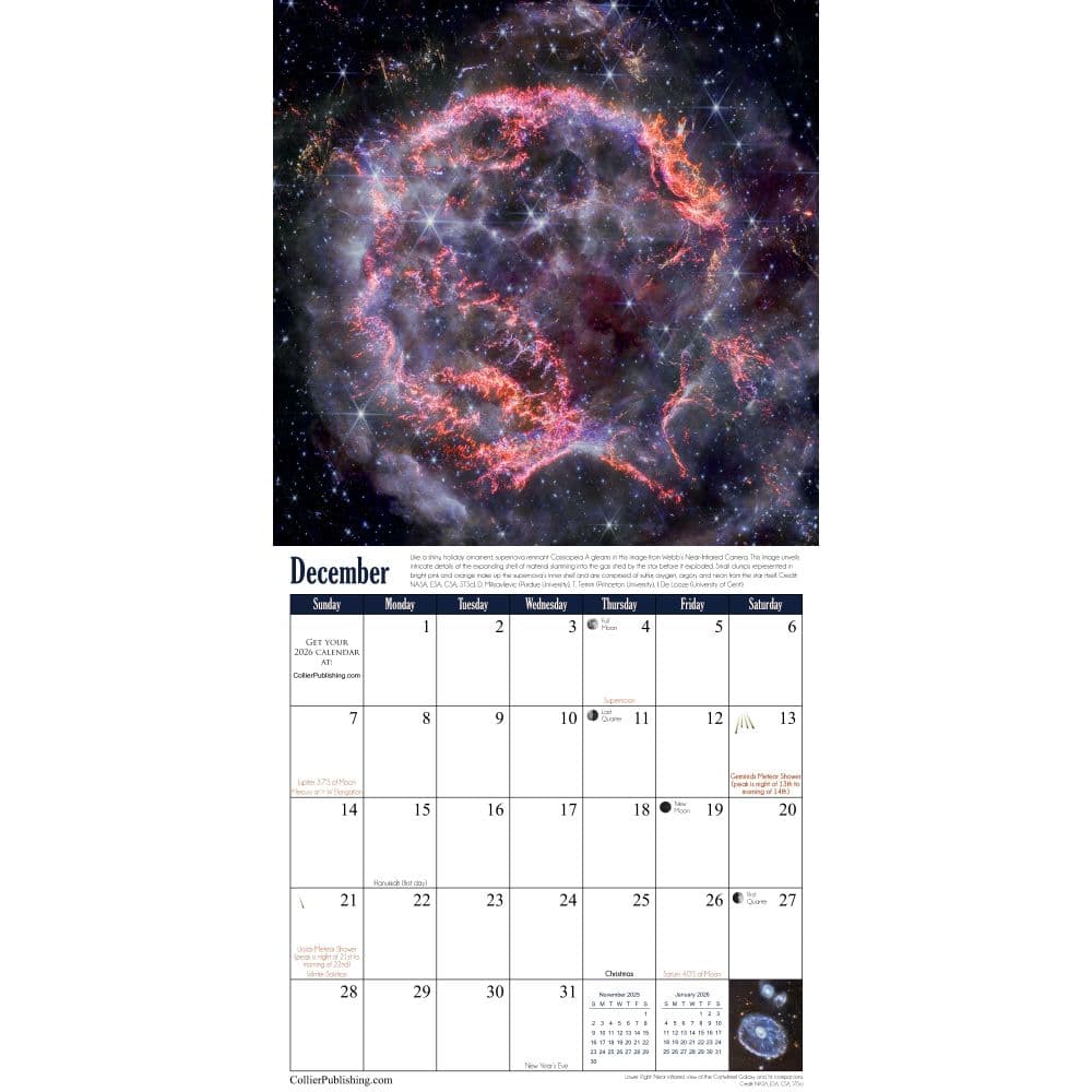 James Webb Telescope 2025 Wall Calendar Fifth Alternate Image