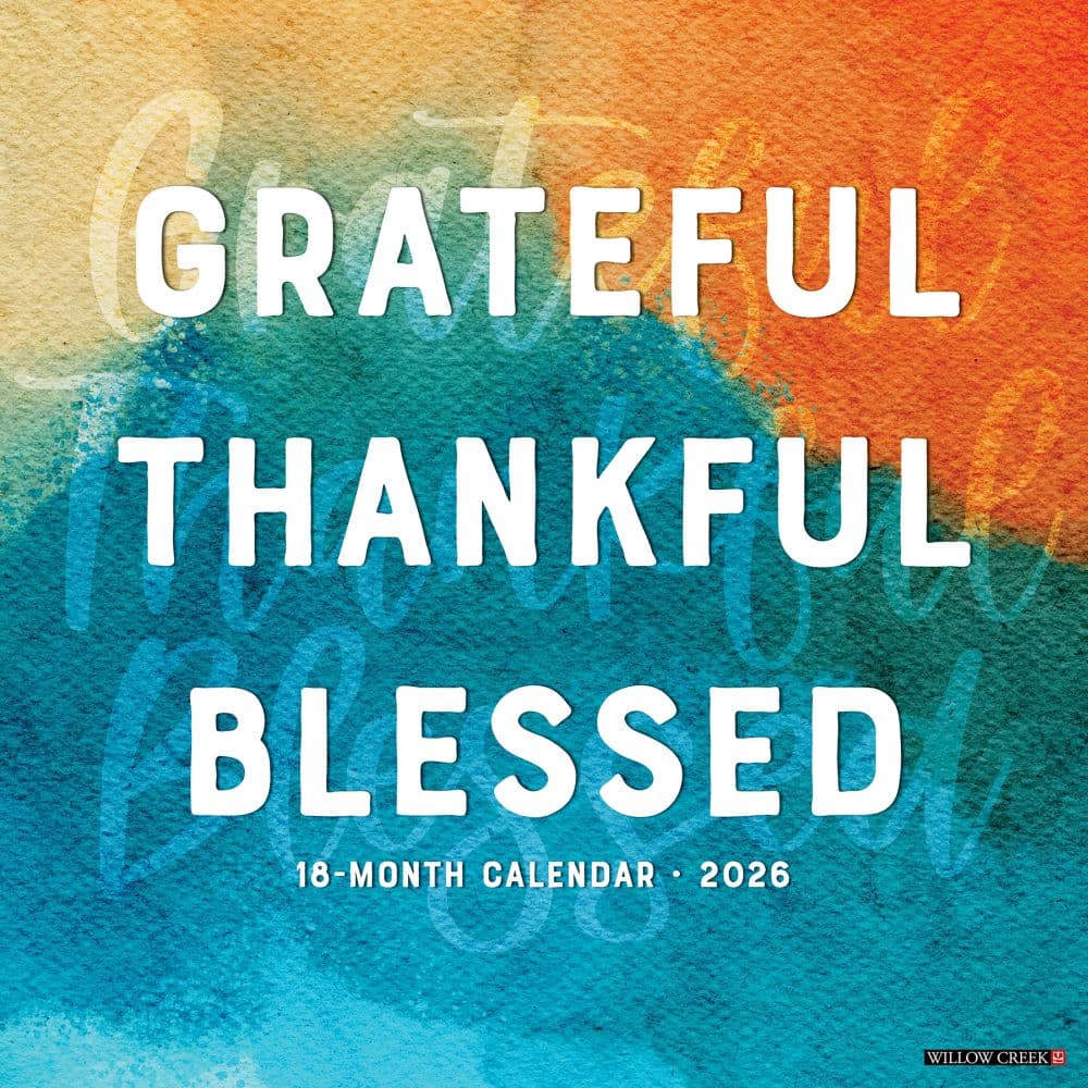 Grateful Thankful Blessed 2026 Wall Calendar Main Image