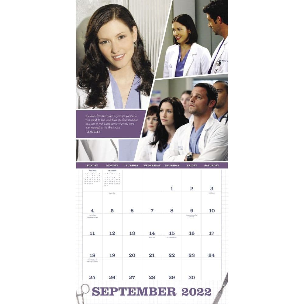 Greys Anatomy 2022 Calendar Greys Anatomy 2022 Wall Calendar - Calendars.com