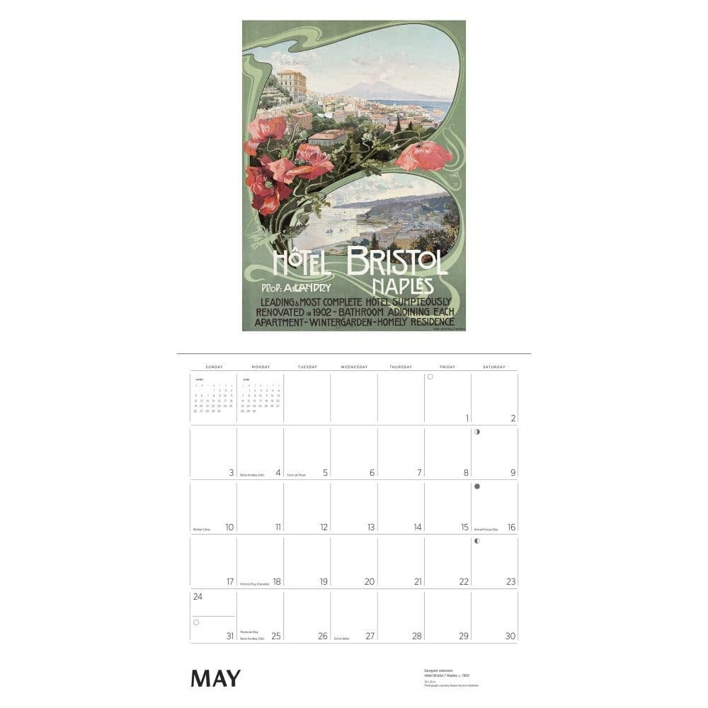 Italy Vintage Travel Posters 2026 Wall Calendar Third Alternate Image