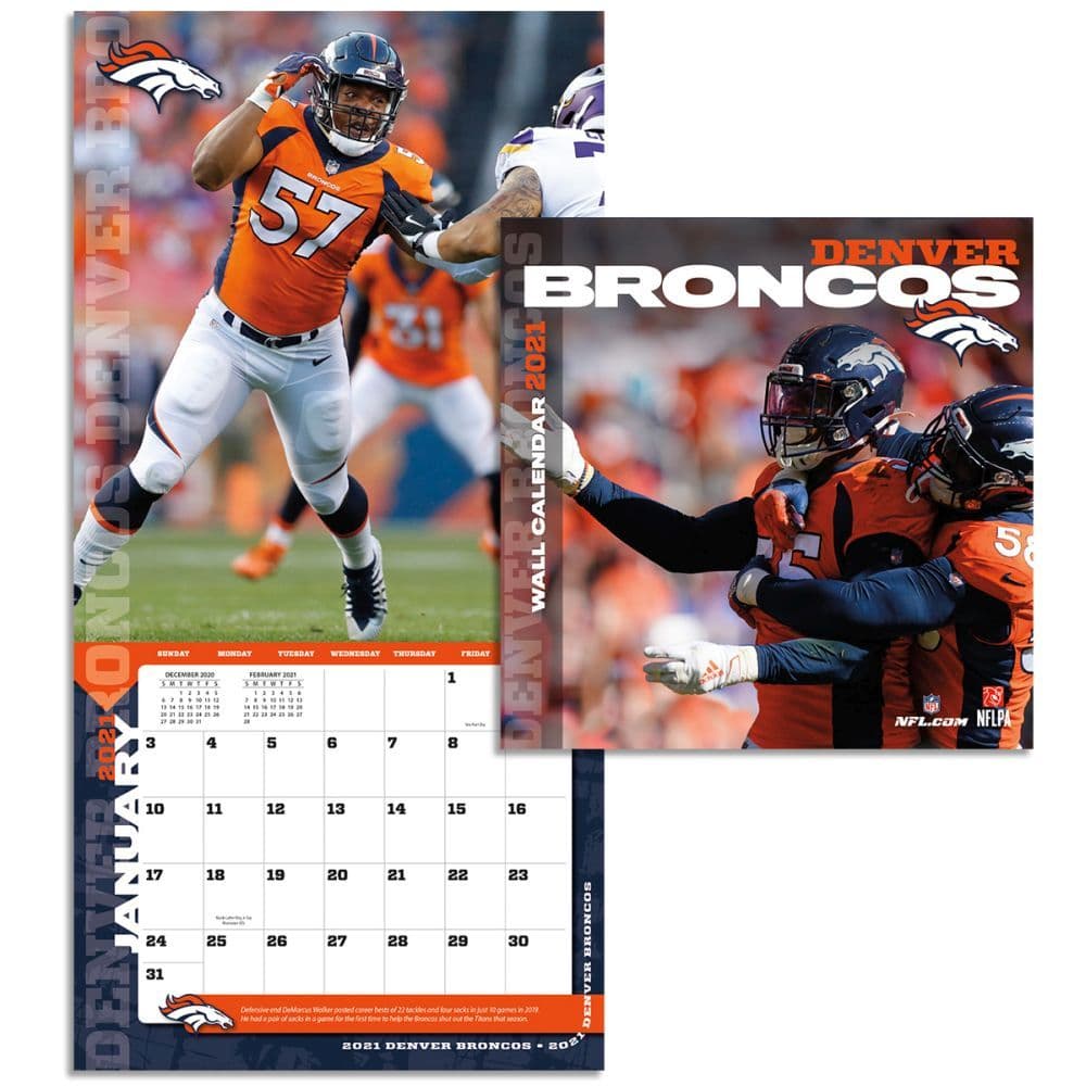 Denver Broncos Mini Wall Calendar