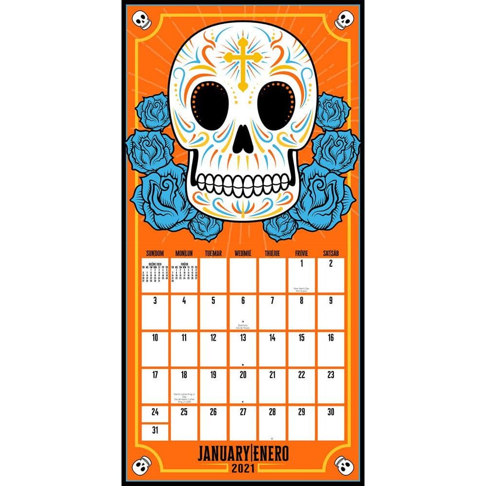 Sugar Skull Wall Calendar - Calendars.com