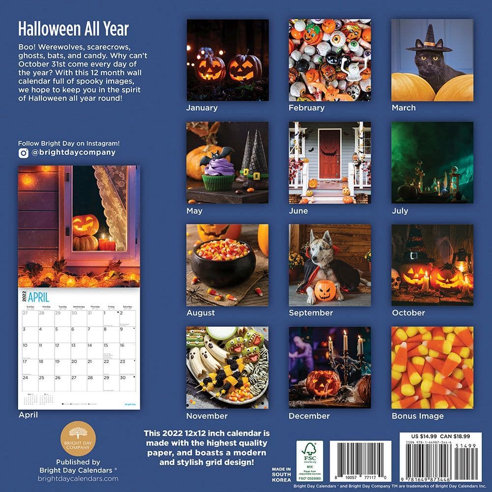 Halloween Calendar 2022 Halloween All Year 2022 Wall Calendar - Calendars.com