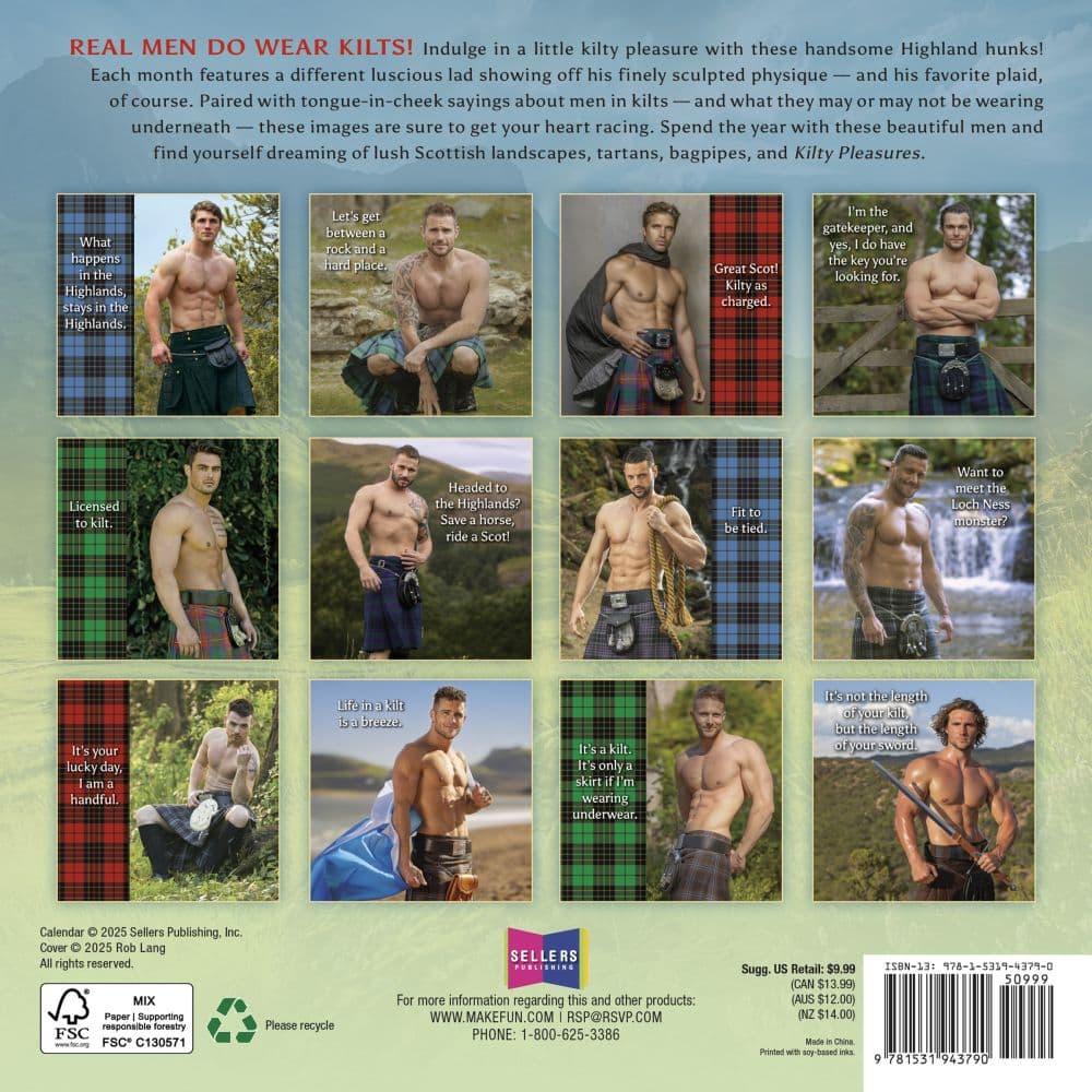 Kilty Pleasures 2026 Mini Wall Calendar First Alternate Image