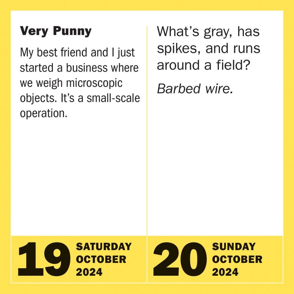 Jokes Puns and Riddles 2024 Desk Calendar