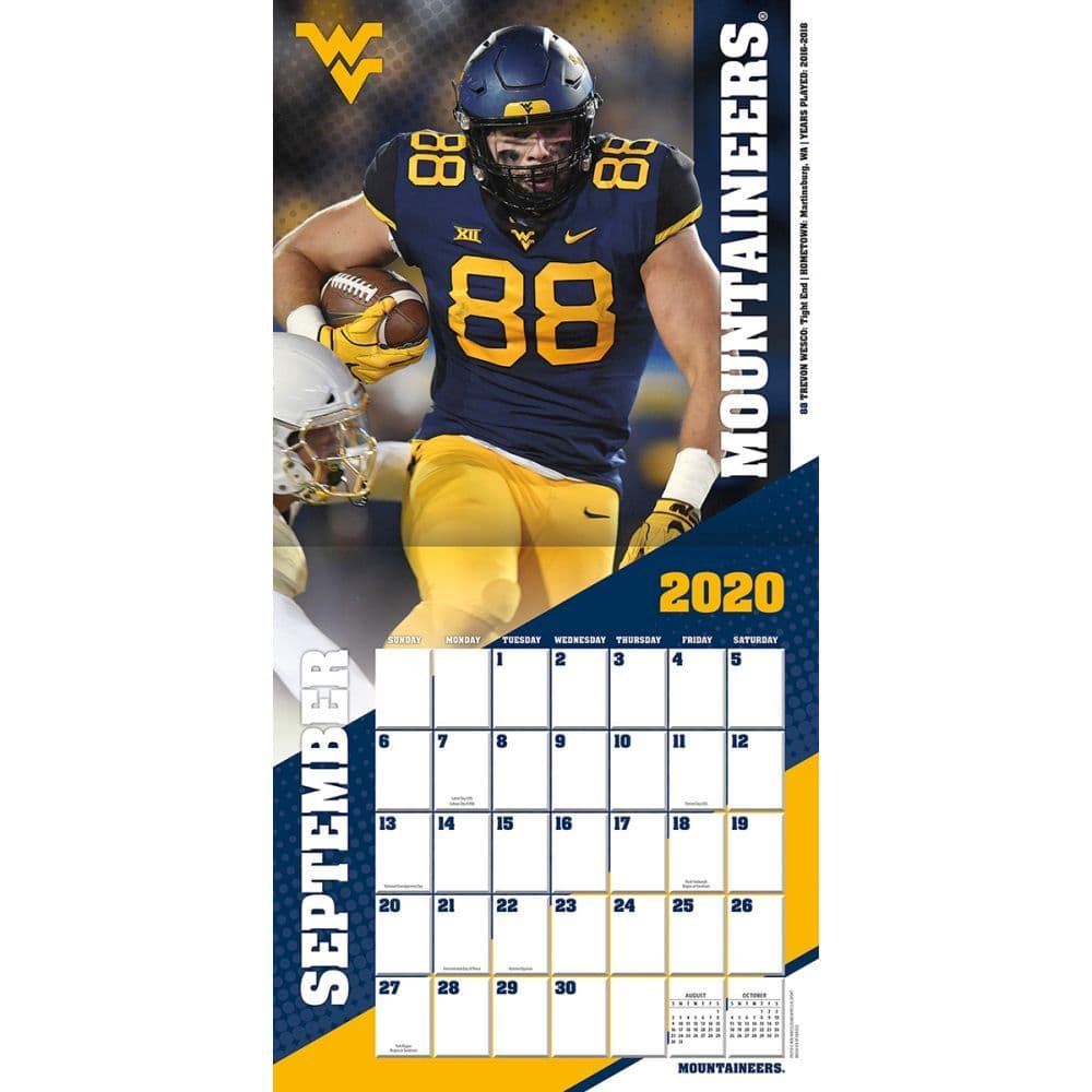 West Virginia Mountaineers 2021 Wall Calendar Calendars Com