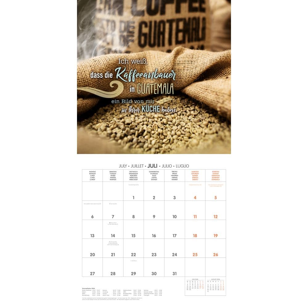 Coffee 2026 Wall Calendar Third Alternate Image