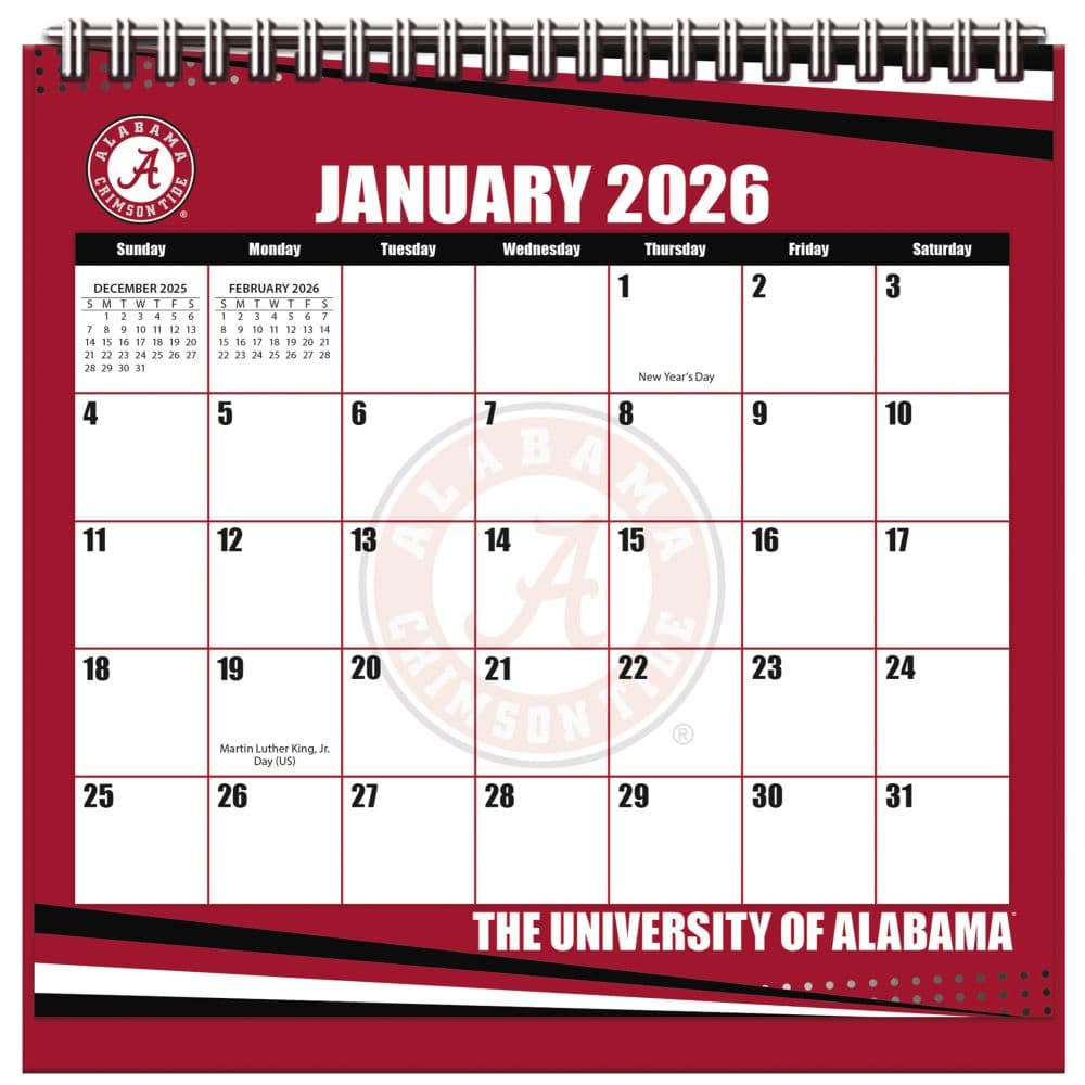 Alabama Crimson Tide 2026 Easel Desk Calendar Main Product Image