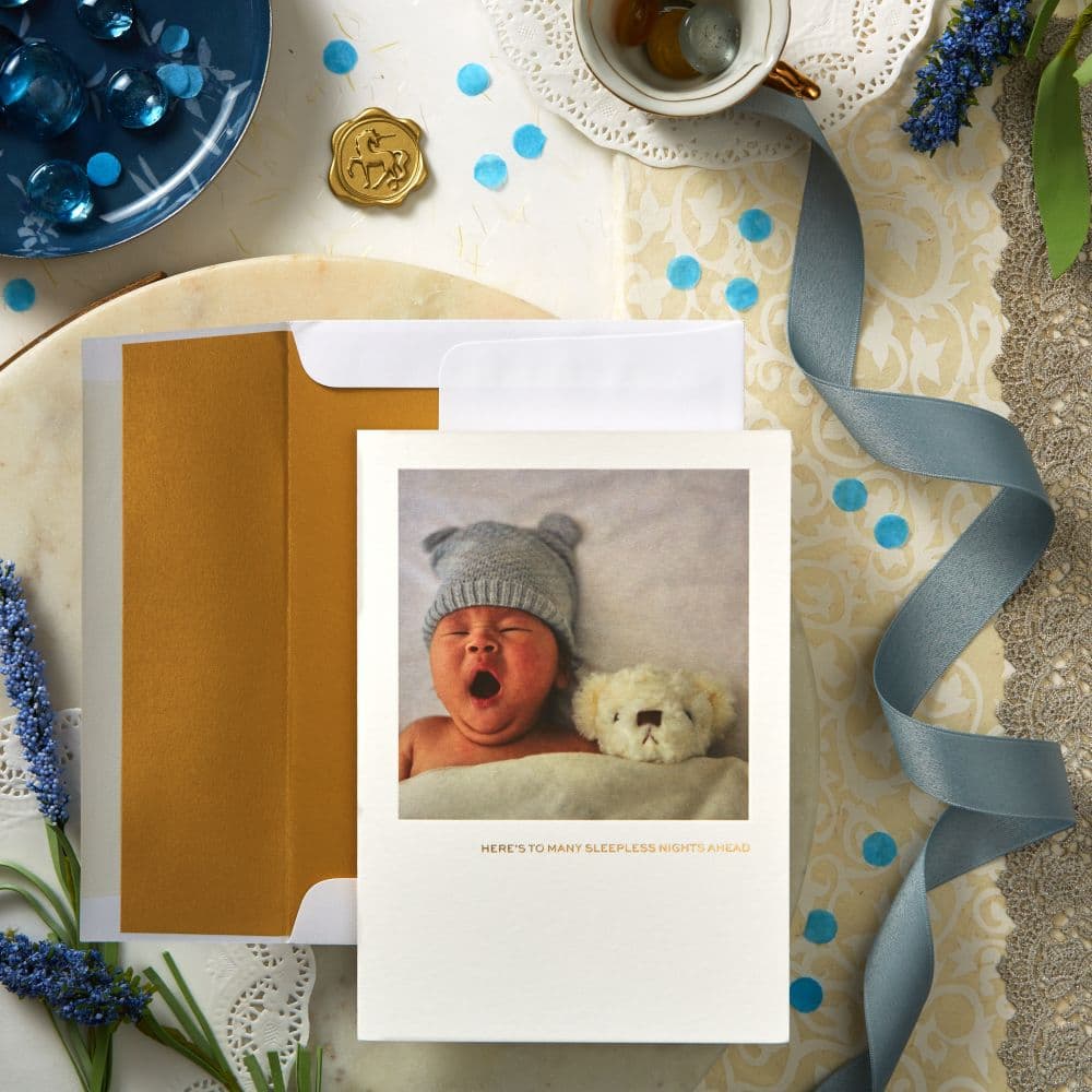 Yawning Baby New Baby Card Ninth Alternate Image width=&quot;1000&quot; height=&quot;1000&quot;