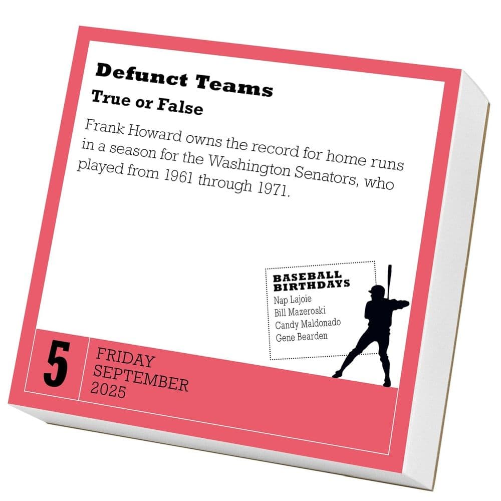 Baseball Trivia 2025 Page-a-Day Desk Calendar Fourth Alternate Image