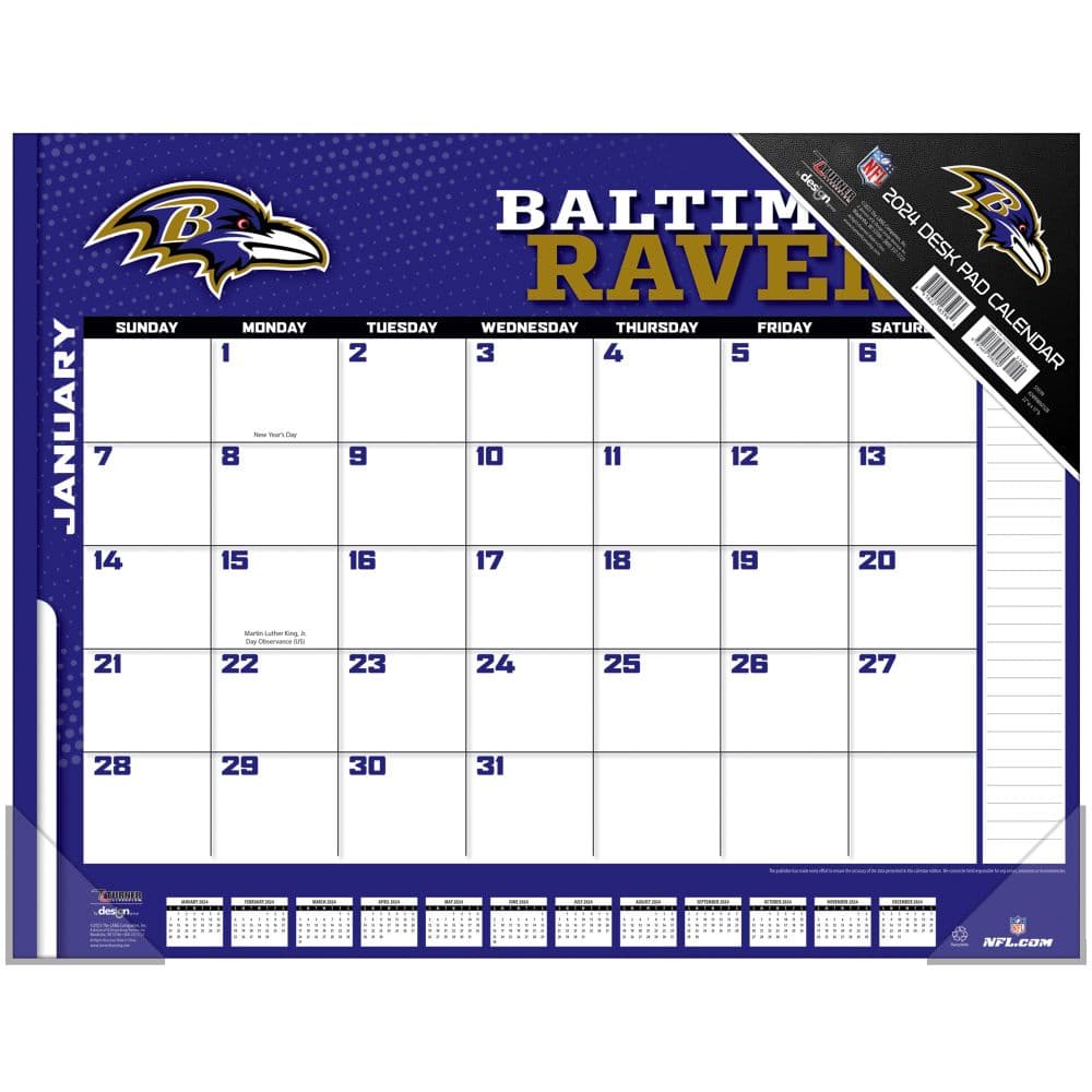 NFL Baltimore Ravens 2025 Desk Pad