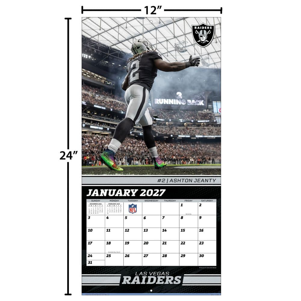 NFL Las Vegas Raiders 2027 Wall Calendar Fourth Alternate Image