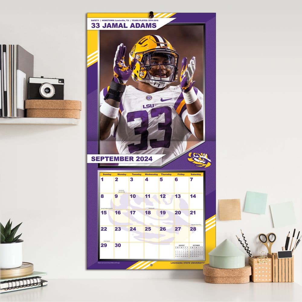 Louisiana State University Tigers 2025 Wall Calendar_ALT4