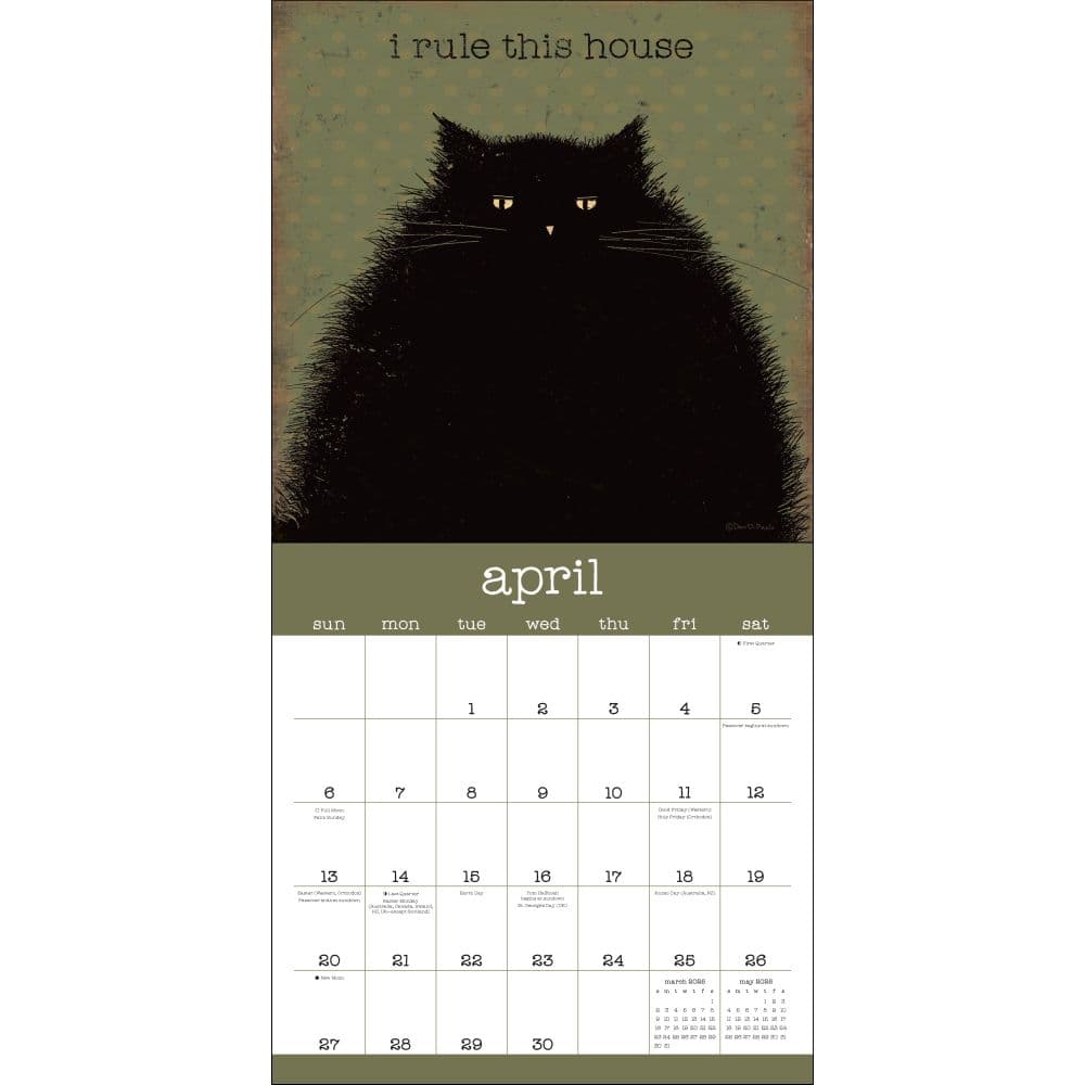 Snarky Cats 2025 Wall Calendar by Dan DiPaolo