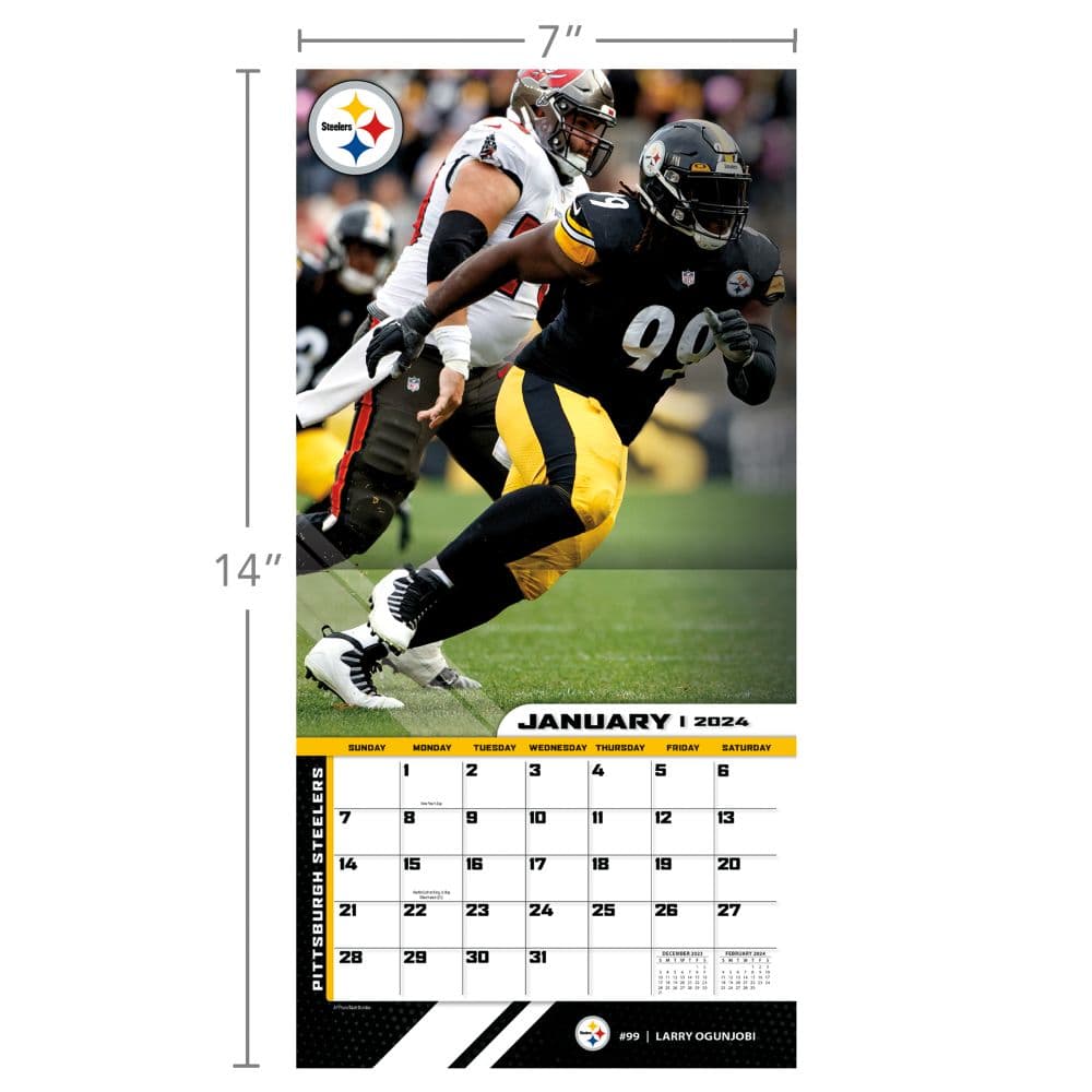 NFL Pittsburgh Steelers 2024 Mini Wall Calendar