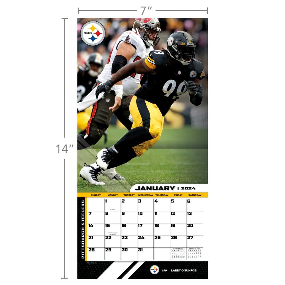 NFL Pittsburgh Steelers 2024 Mini Wall Calendar Fifth Alternate Image width=&quot;1000&quot; height=&quot;1000&quot;