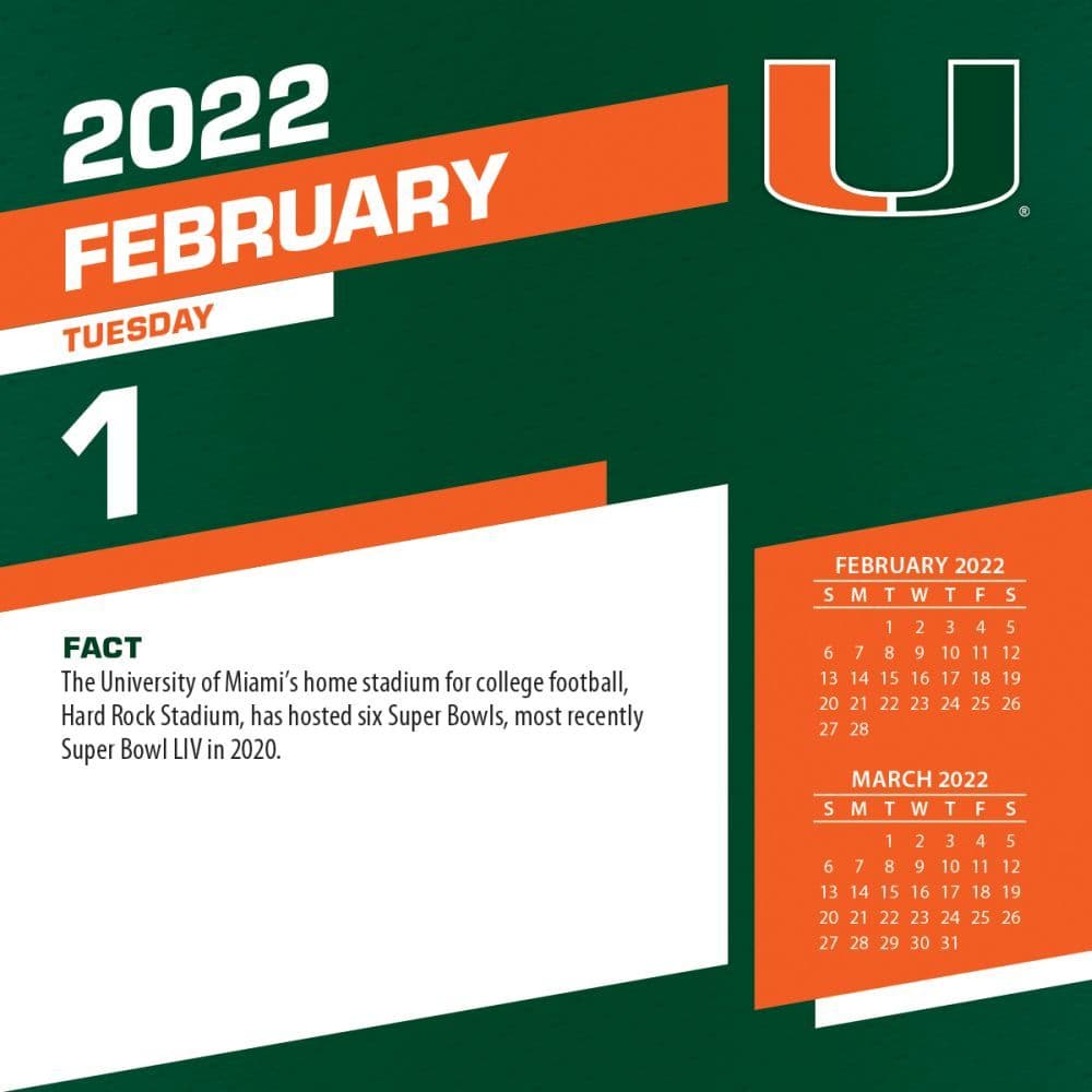 Col Miami Hurricanes 2022 Desk Calendar - Calendars.com