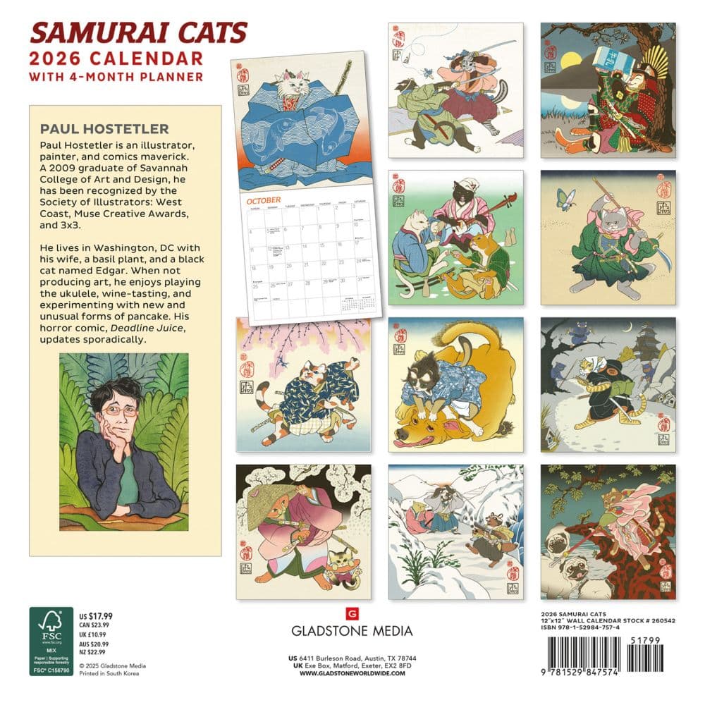 Samurai Cats 2026 Wall Calendar First Alternate Image