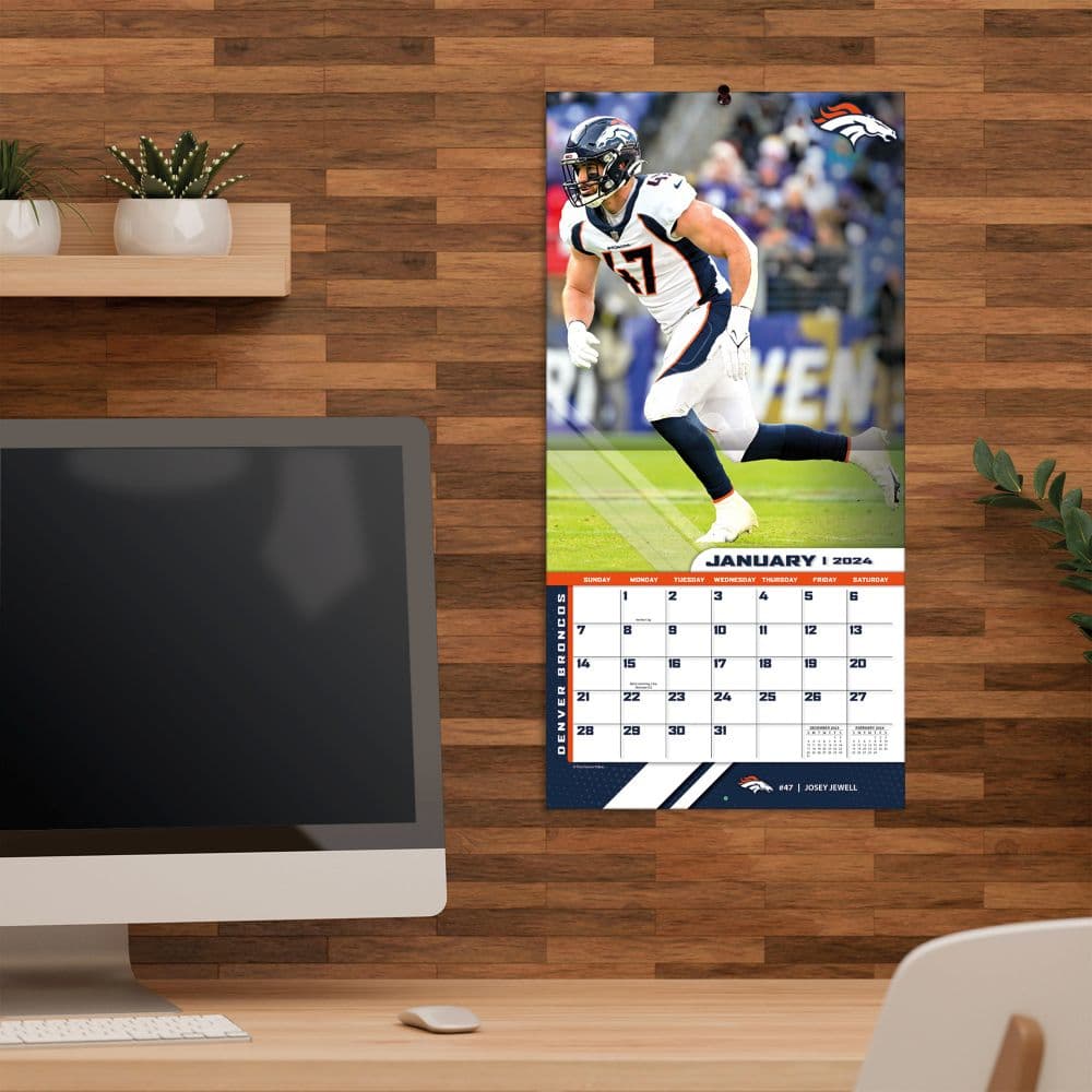 Denver Broncos 2024 Mini Wall Calendar