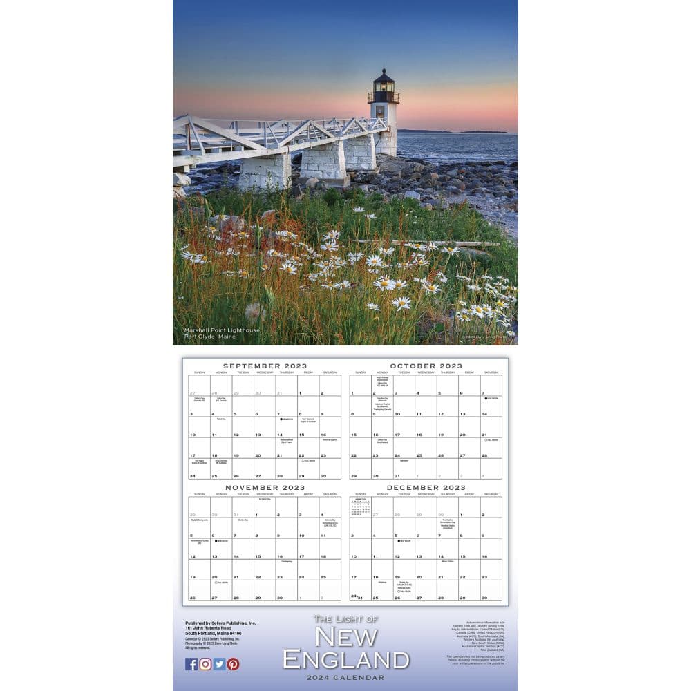 Light of New England 2024 Wall Calendar