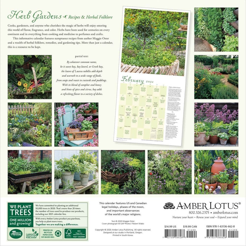 Herb Gardens Wall Calendar - Calendars.com