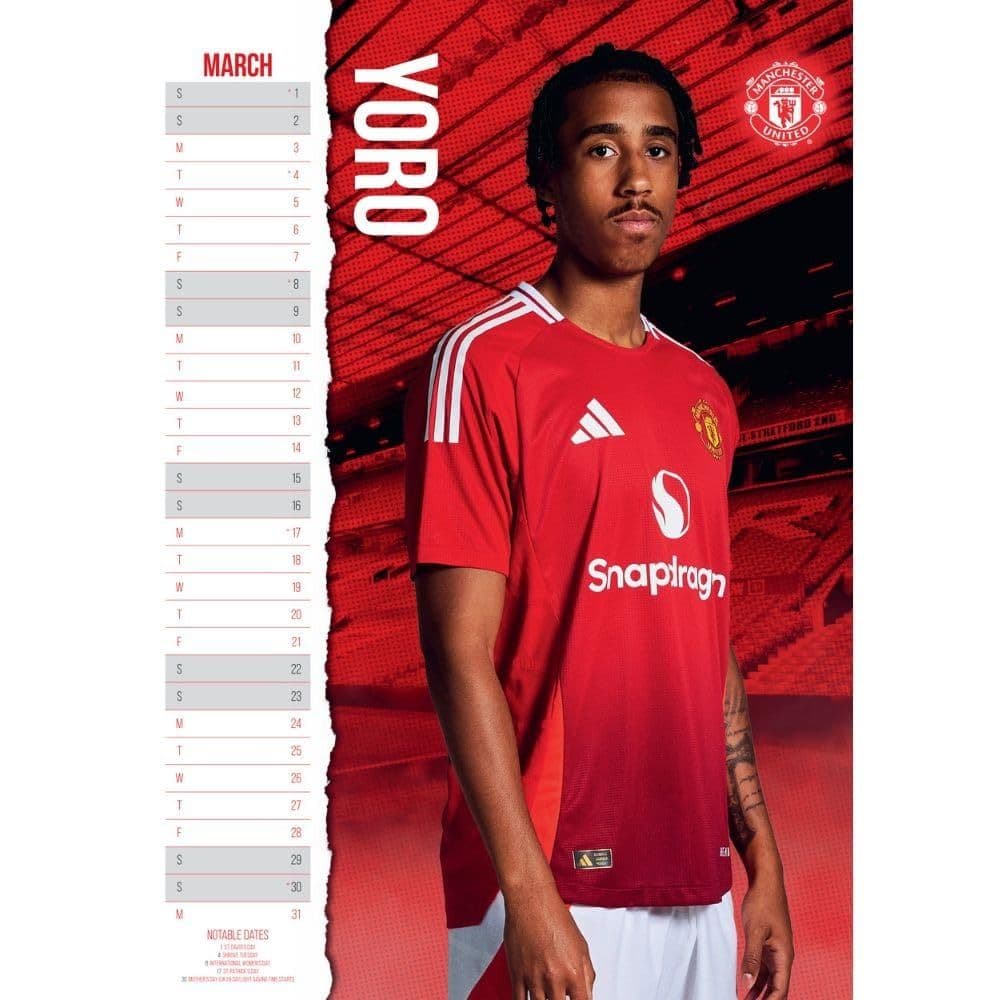 Manchester United FC Poster 2025 Wall Calendar Second Alternate Image