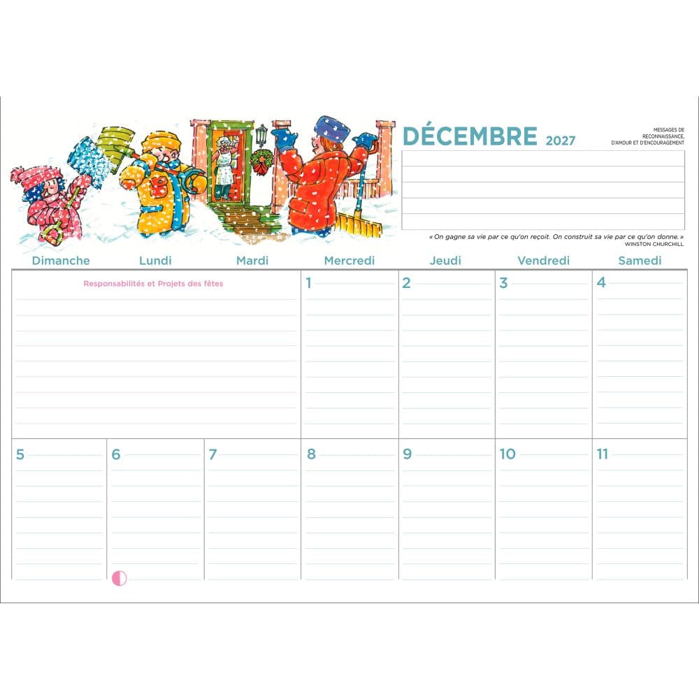 More Time Moms Agenda Familial French 2027 Wall Calendar Third Alternate Image