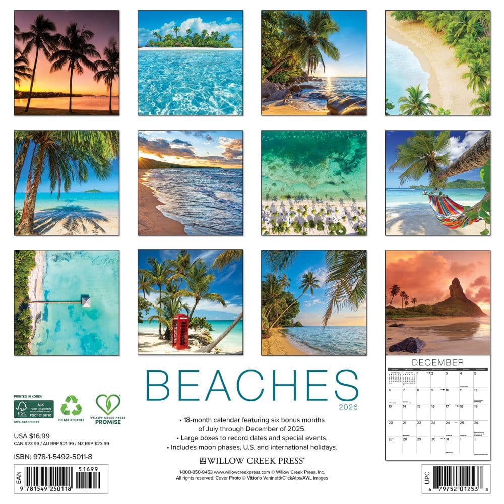 Beaches 2026 Wall Calendar First Alternate Image