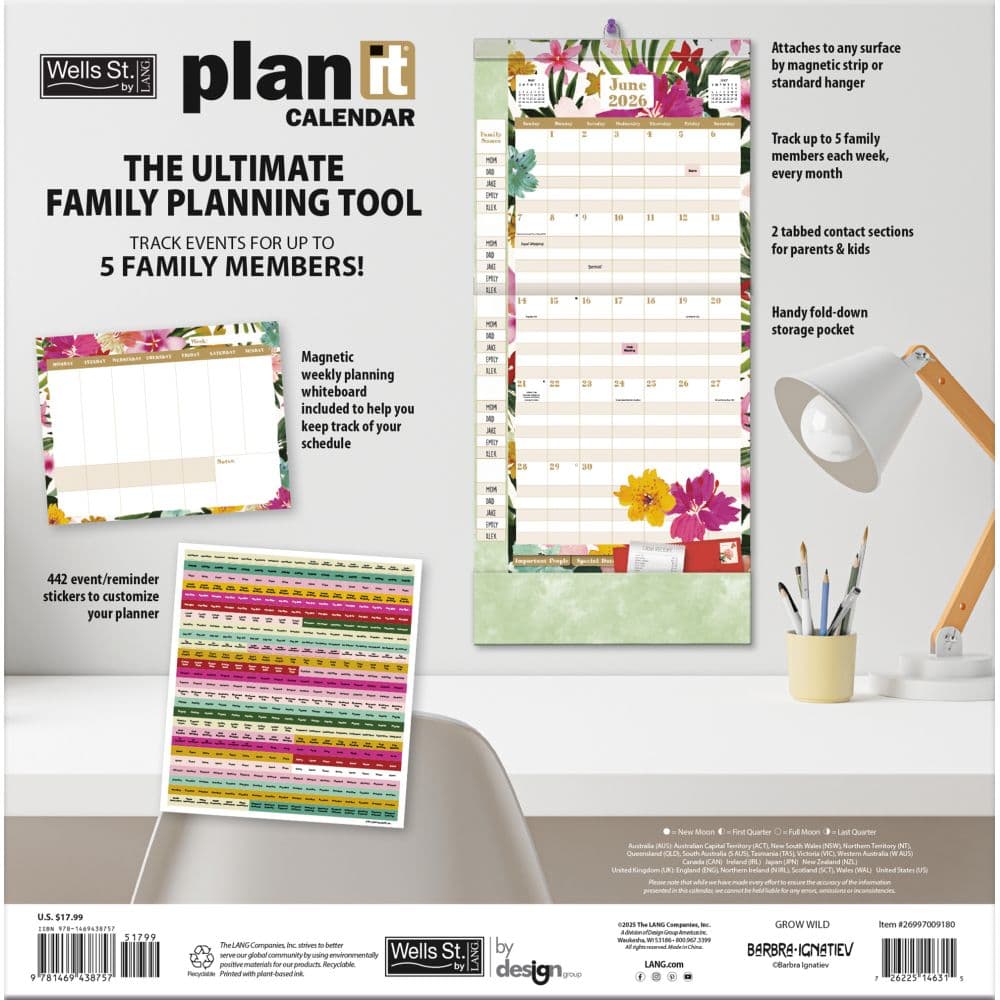 Grow Wild Plan It 2026 Wall Calendar_ALT2