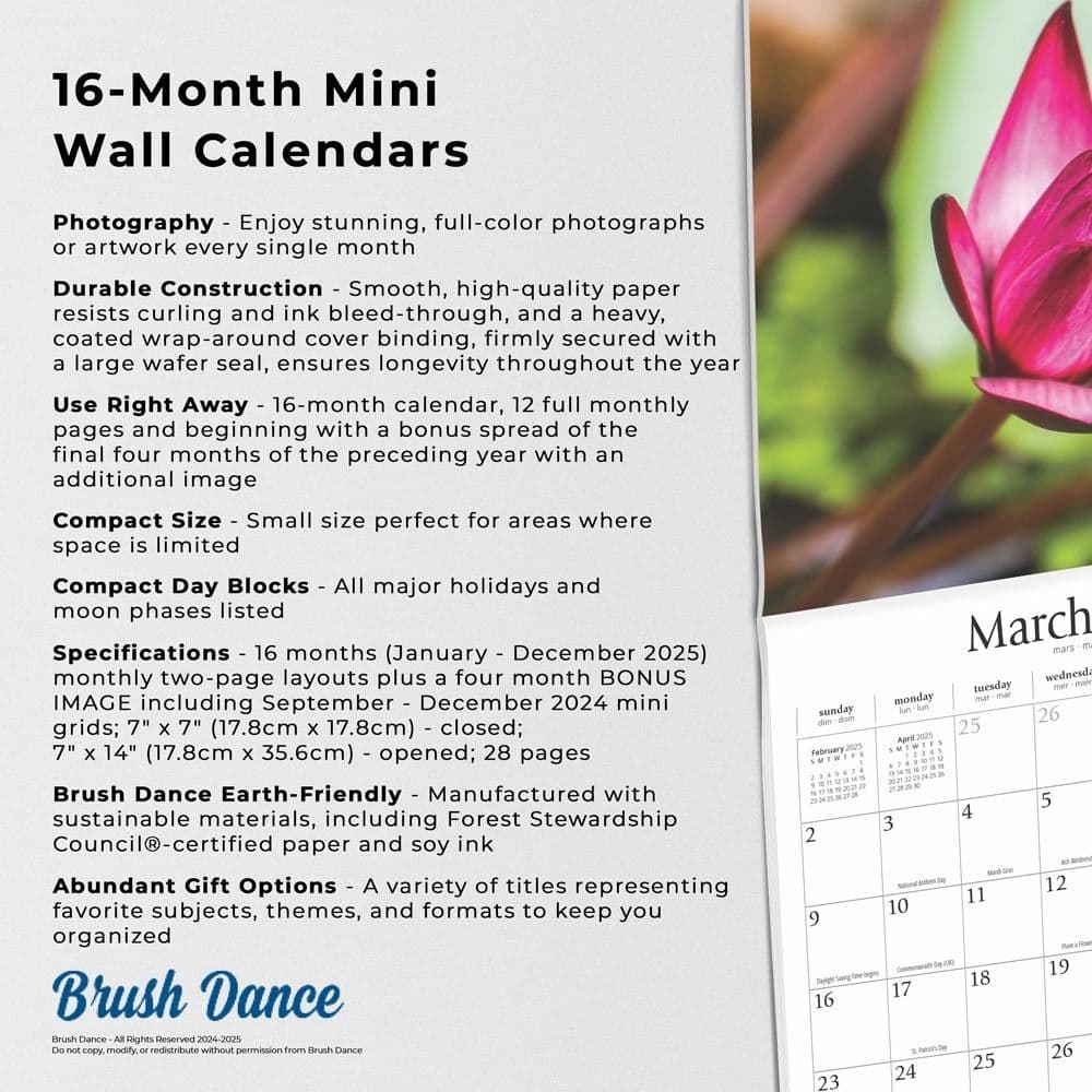 Mindful Living 2025 Mini Wall Calendar Fifth Alternate Image