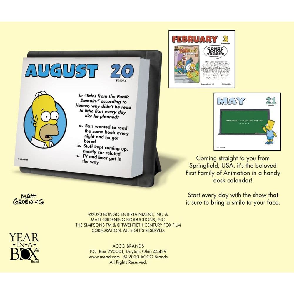 Simpsons Desk Calendar - Calendars.com