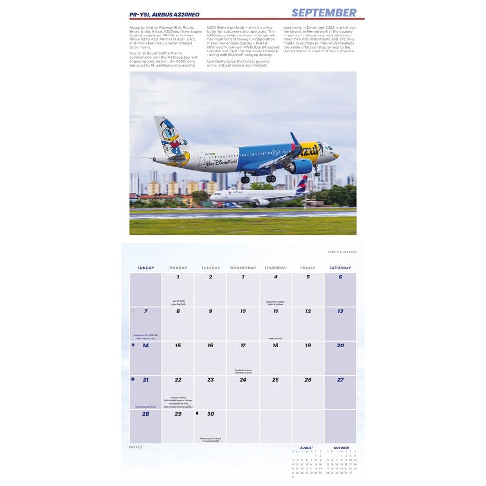 Flight Commerical Aircraft 2025 Wall Calendar Fourth Alternate Image width=&quot;1000&quot; height=&quot;1000&quot;