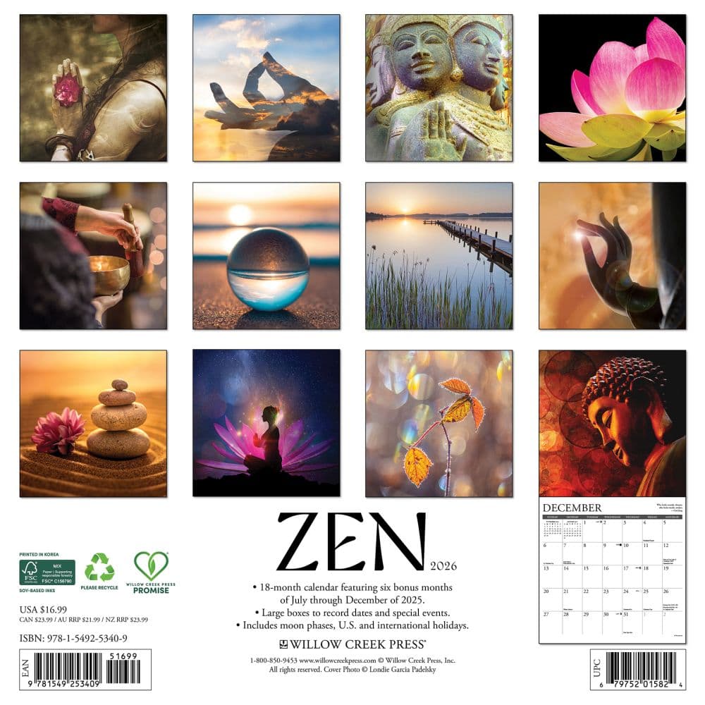 Zen 2026 Wall Calendar First Alternate Image