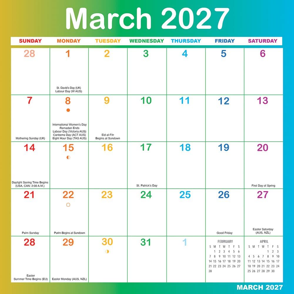 Rainbow Magic Grip 2027 Wall Calendar Seventh Alternate Image