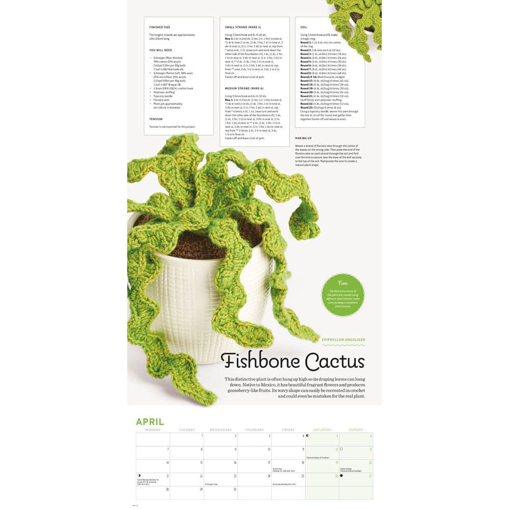 Crocheted Houseplants 2025 Wall Calendar