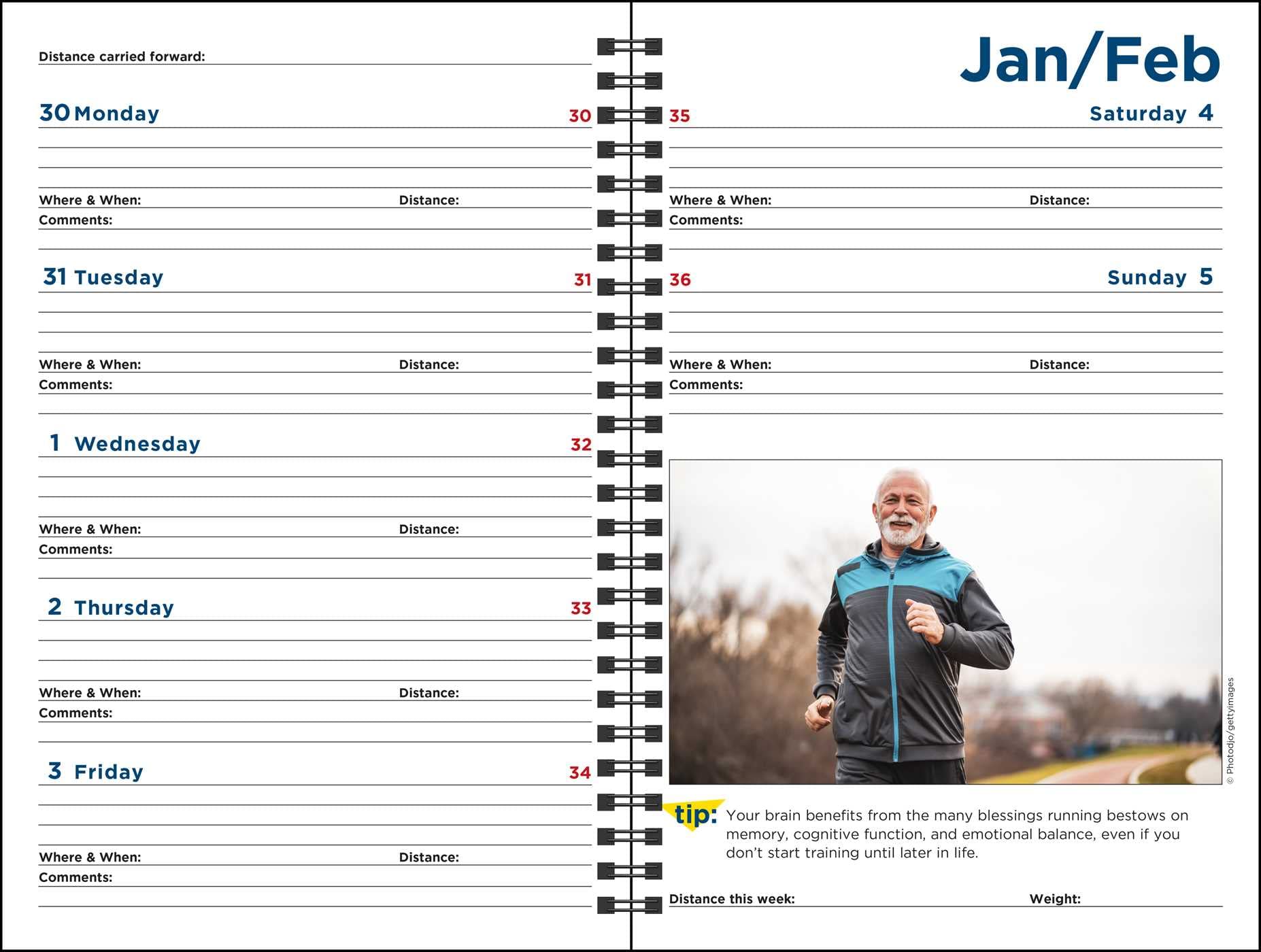 Complete Runners Day-by-Day Log 12-Month 2023 Planner Calendar