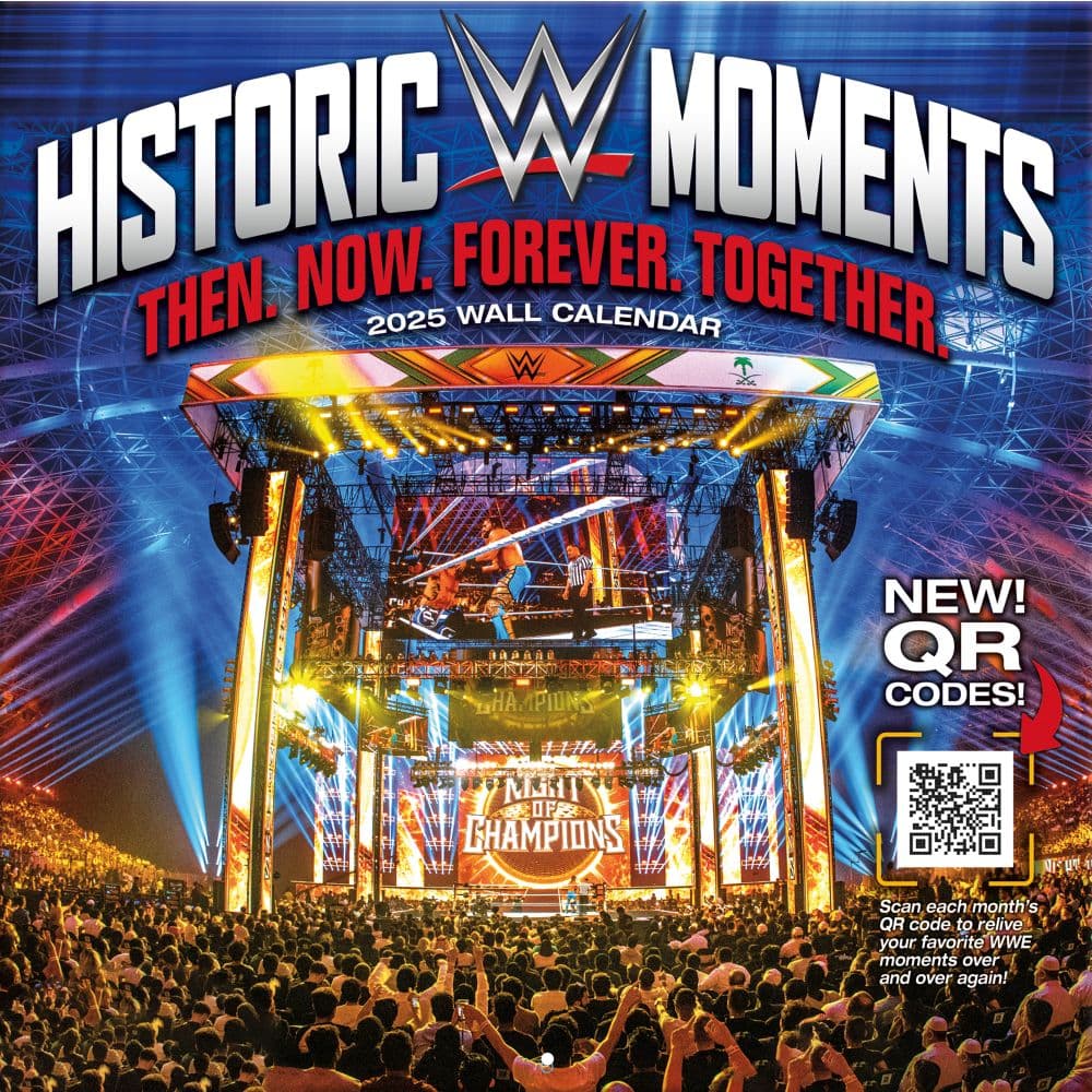 WWE Historical Events 2025 Wall Calendar