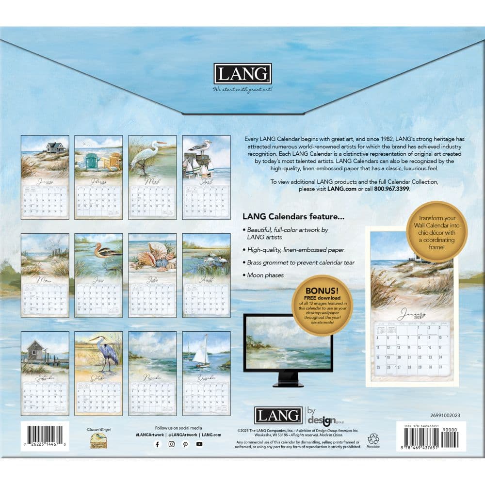 Coastal Shores 2026 Wall Calendar by Susan Winget_ALT2