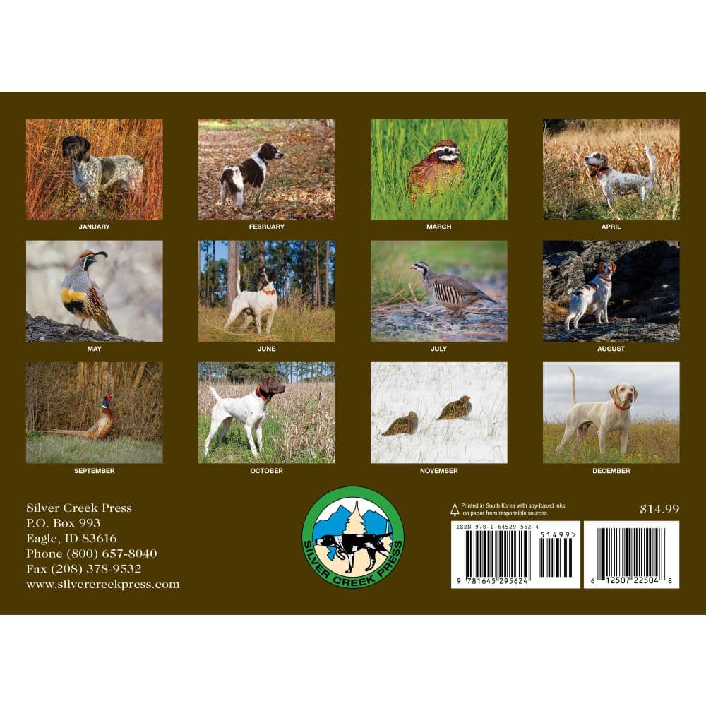 Hunting Dogs and Upland Birds 2025 Wall Calendar Alt1