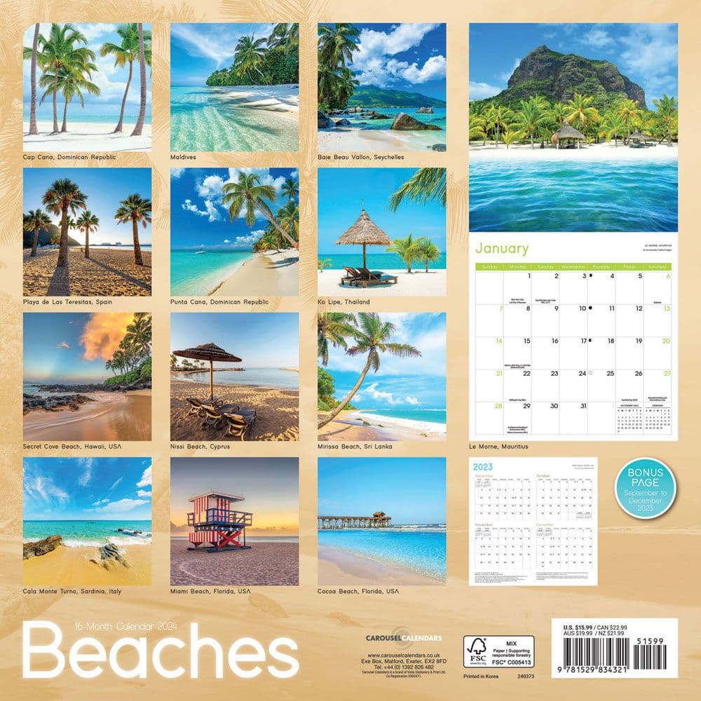 Beaches 2024 Wall Calendar Alternate Image 1