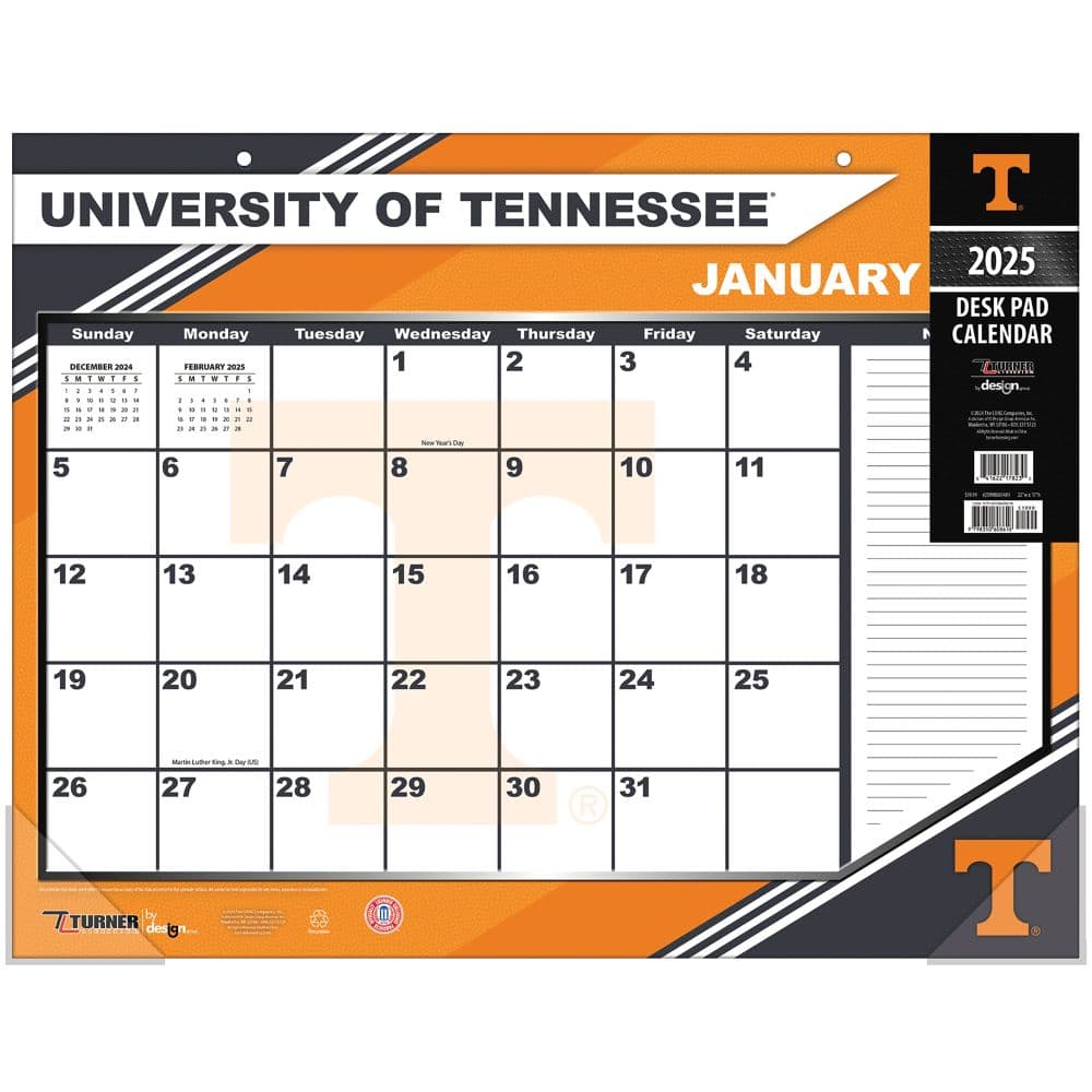 COL Tennessee Volunteers 2025 Desk Pad