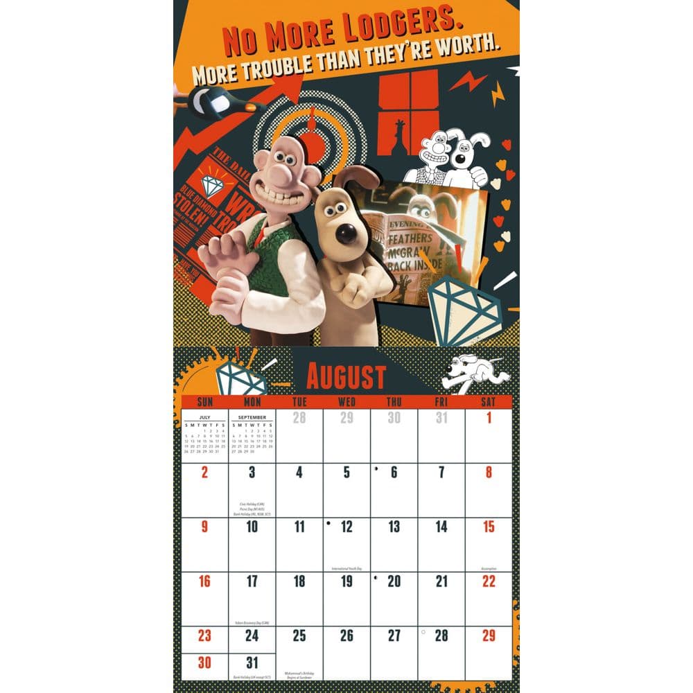 Wallace and Gromit 2026 Wall Calendar Fourth Alternate Image