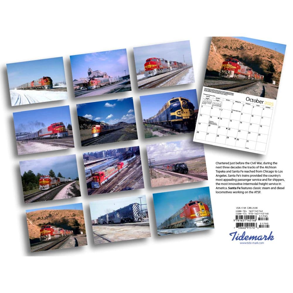 Sante Fe Trains Railroad 2025 Wall Calendar First Alternate Image width=&quot;1000&quot; height=&quot;1000&quot;